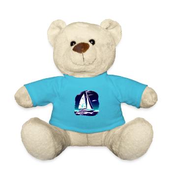 sailor sailing ship sailing sport sailboat - Teddy Bear - atoll blue - Front