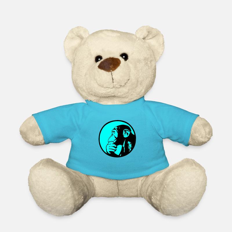 Denkender Affe Schimpanse - Teddy - Atollblau