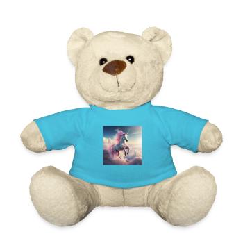 Einhorn über den Wolken - Teddy - Atollblau - Vorne