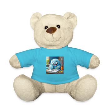 cute little fluffy monster toothbrush homework - Teddy Bear - atoll blue - Front