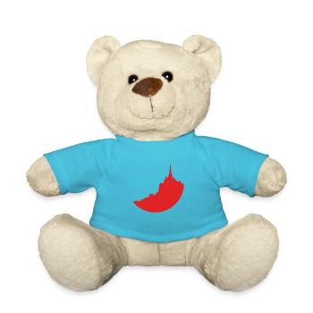 Mont Saint Michel red silhouette - Teddy Bear - atoll blue - Front