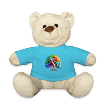 Tree of Life Celtic Tree of Life Meditation - Teddy Bear - atoll blue - Front