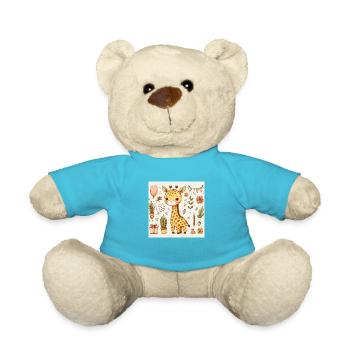 Giraffe Birthday - Teddy - Atollblau - Vorne