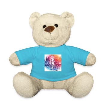 Amsterdam by bike - Beautiful girl on a bike. - Teddy Bear - atoll blue - Front