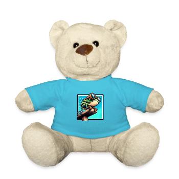 Frosch bereit zum Tauchen - Teddy - Atollblau - Vorne