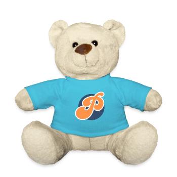 Buchstabe p orange sport - Teddy - Atollblau - Vorne