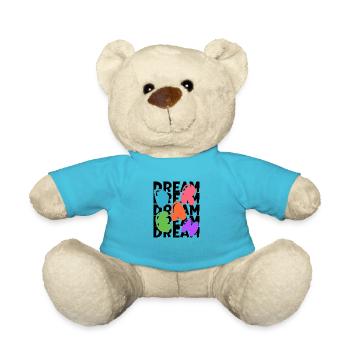 "Dream Big T-Shirt- Inspiring Design for Dreamers" - Teddy Bear - atoll blue - Front
