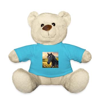 Horse Art - Teddy Bear - atoll blue - Front