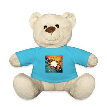 Vibrant Abstract Explosive Cloud Design - Teddy Bear - atoll blue - Front