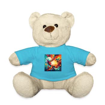 Abstract Colourful Splash with Explosive Design - Teddy Bear - atoll blue - Front