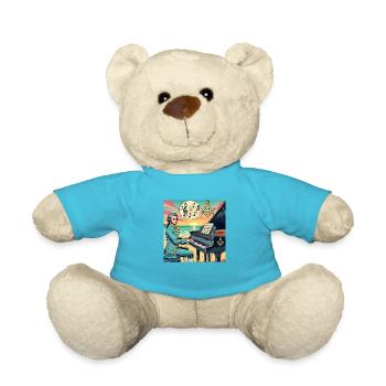Mozart was a Freemason - Teddy Bear - atoll blue - Front