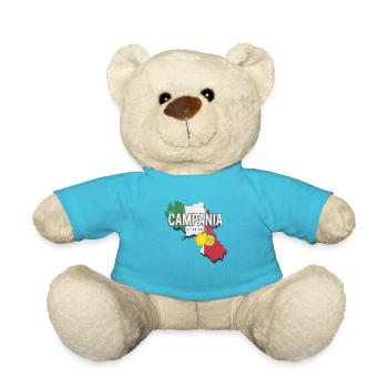 Campania Italy Retro Region Wall Map Vintage - Teddy Bear - atoll blue - Front