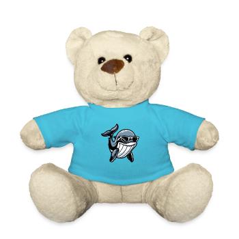 Whale Comic Cool - Teddy Bear - atoll blue - Front