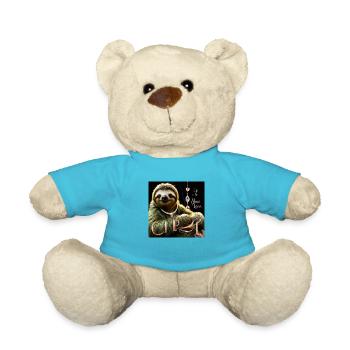 Life in the sloth lane - Teddy Bear - atoll blue - Front