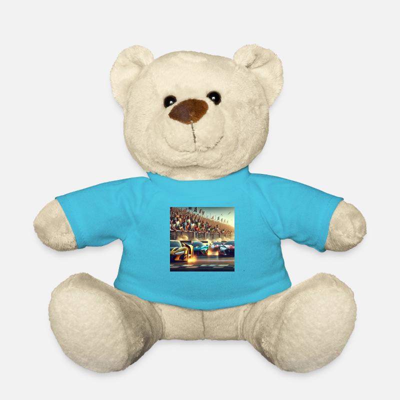 Voitures de course proches de l’arrivée - Nounours - bleu outremer