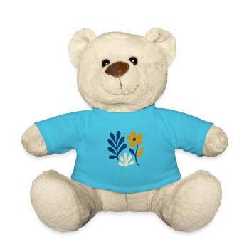 Floral Composition – Blue & Mustard - Teddy Bear - atoll blue - Front