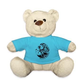 Boykin Spaniel Hunting Portrait Dogs Dog Wilsigns - Teddy Bear - atoll blue - Front