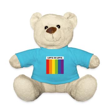 LOVE IS LOVE LGBT-Flagge - Teddy - Atollblau - Vorne