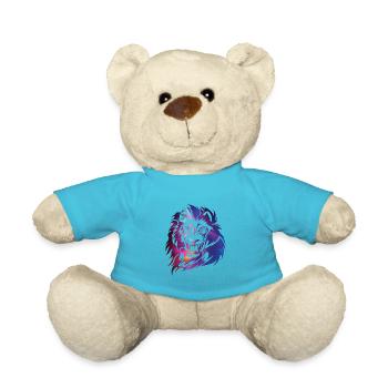 Fantasy lion face mane - Teddy Bear - atoll blue - Front