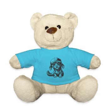 Race de chien teckel avec capuchon - Nounours - bleu outremer - Devant