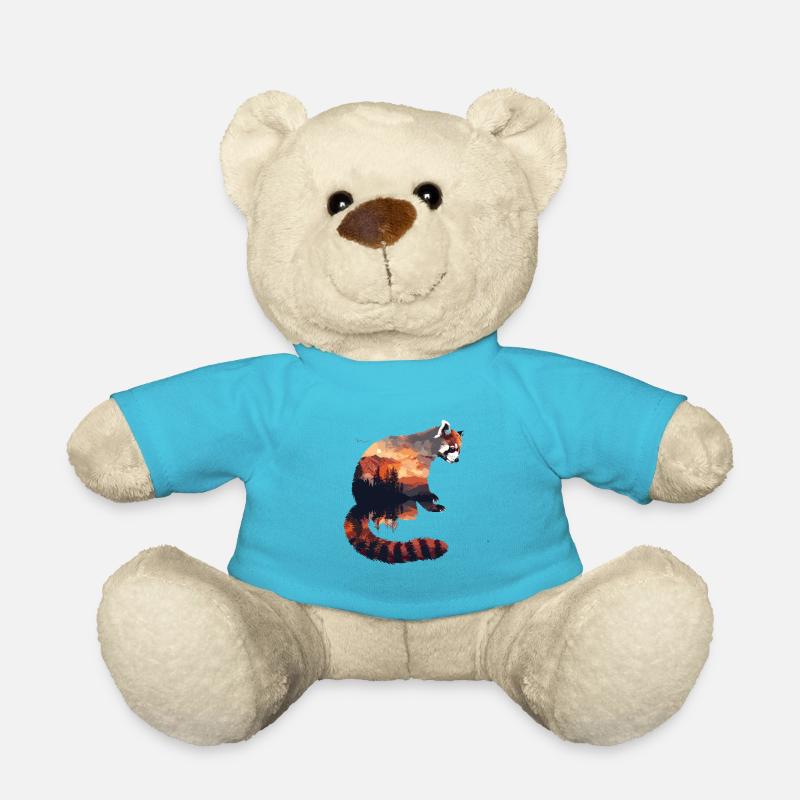 Roter Panda Katzenbär Red Panda - Teddy - Atollblau