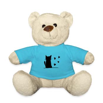 Symbole du cœur de chat - Nounours - bleu outremer - Devant