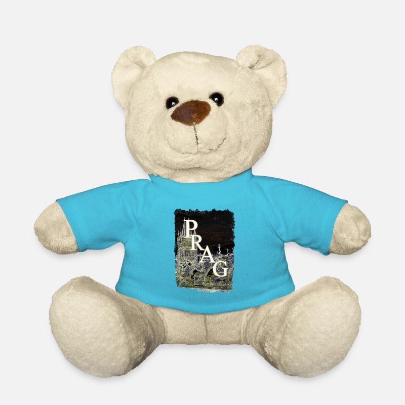 Prague Praha Charles Bridge Czech Republic sight - Teddy Bear - atoll blue