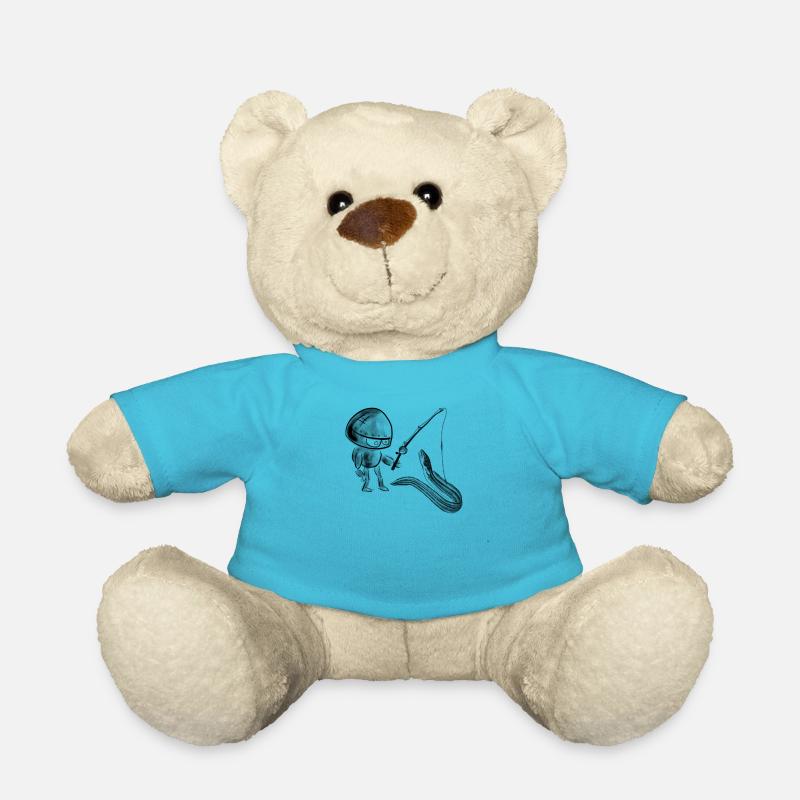 Roboter angelt einen Aal - Teddy - Atollblau
