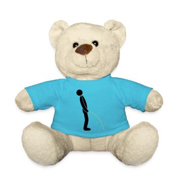 logo im stehen pinkeln pissen klo toilette erleich - Teddy - Atollblau - Vorne