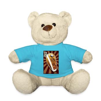 Motorcycle chopper tank - Teddy Bear - atoll blue - Front