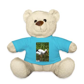 White stork (white stork, rattle stork) - Teddy Bear - atoll blue - Front
