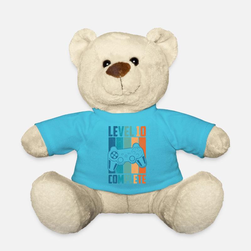 10. Geburtstag Jahre Level 10 Complete Geschenk - Teddy - Atollblau