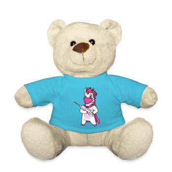 Vaccination vaccinée Licorne immunicorne - Nounours - bleu outremer - Devant