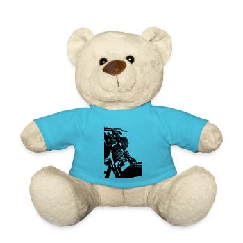 Close-up motorcycle idea gift biker birthday - Teddy Bear - atoll blue - Front