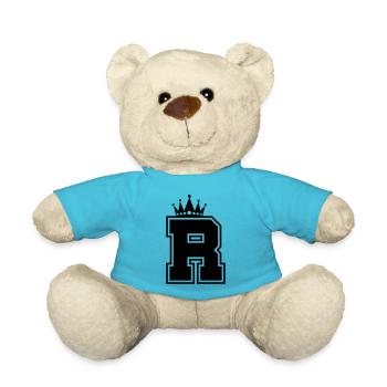 buchstabe R Krone - Teddy - Atollblau - Vorne