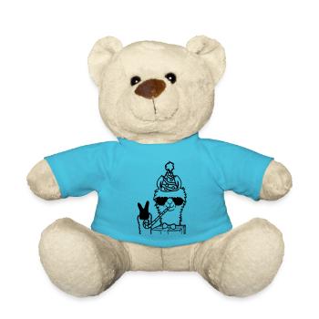 Party No Drama Llama - Teddy Bear - atoll blue - Front