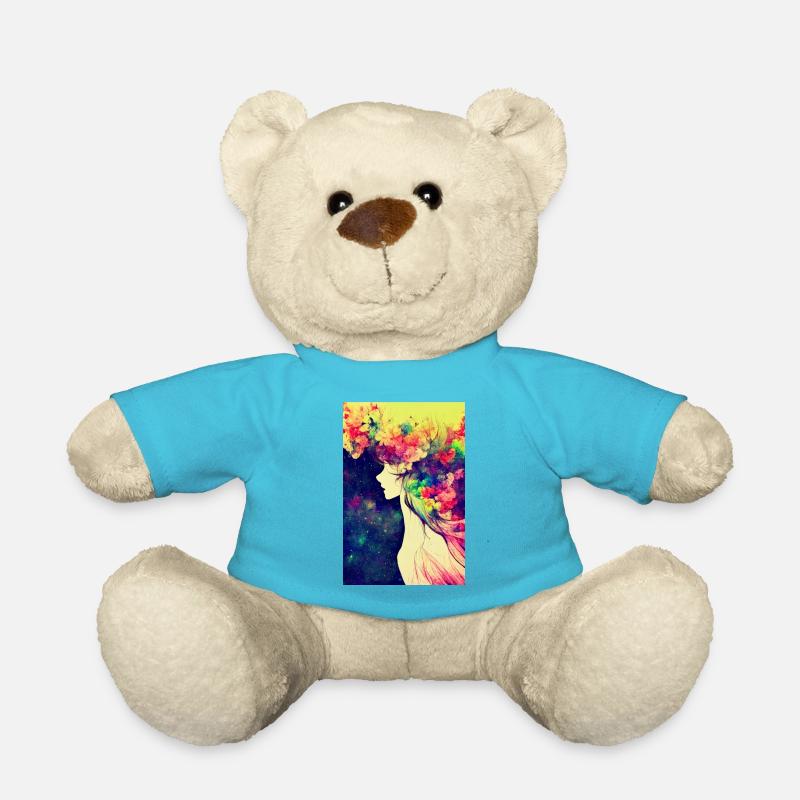 Flower power - Nounours - bleu outremer