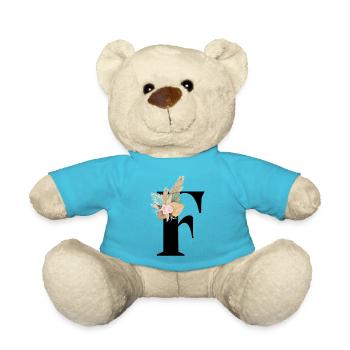 Buchstabe F Blumen - Teddy - Atollblau - Vorne