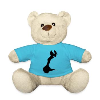 Pferd mit Katze - Teddy - Atollblau - Vorne