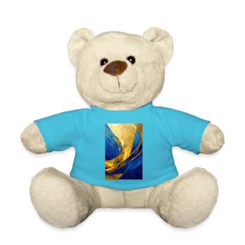 Abstract Painting in Blue and Gold - Teddy - Atollblau - Vorne