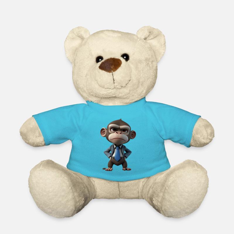 Businessman Monkey - Teddy Bear - atoll blue