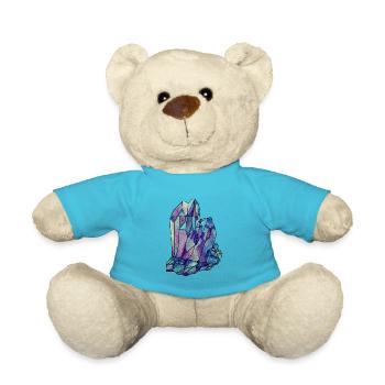 Crystal Gemstone Diamond Jewel blue turquoise purple - Teddy Bear - atoll blue - Front