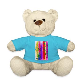 Farbspritzer und Linien - Teddy - Atollblau - Vorne