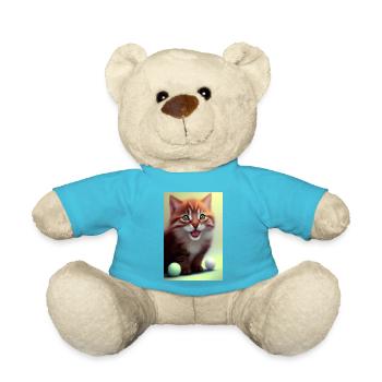 Kleine Süße Baby Katze - Teddy - Atollblau - Vorne