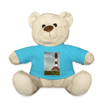 Lighthouse Westerheversand North Sea Coast Moin Coast - Teddy Bear - atoll blue - Front