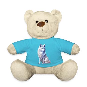 Arctic fox in polygon style - Teddy Bear - atoll blue - Front