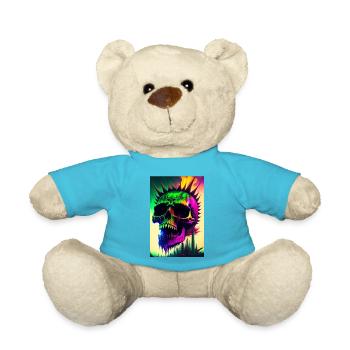 Crâne métallique - Nounours - bleu outremer - Devant