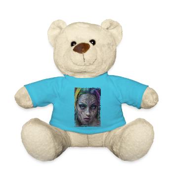 Graffiti Street Art Sprühfarben Cooler Künstler Retro - Teddy - Atollblau - Vorne