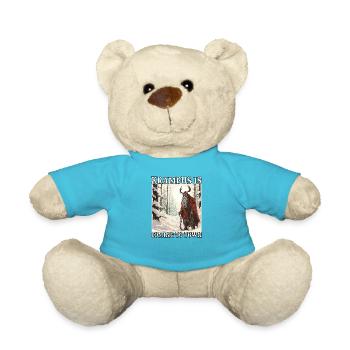 Krampus T Gruseliger Weihnachtsmann Kramperl - Teddy - Atollblau - Vorne