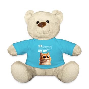 Cute Cat Meme - Teddy Bear - atoll blue - Front